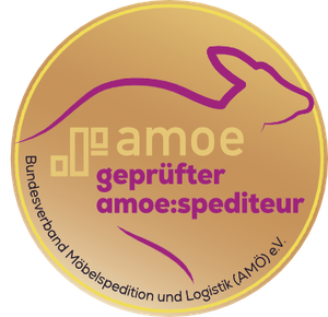 geprüfter amoe:spediteur / Sign 360px